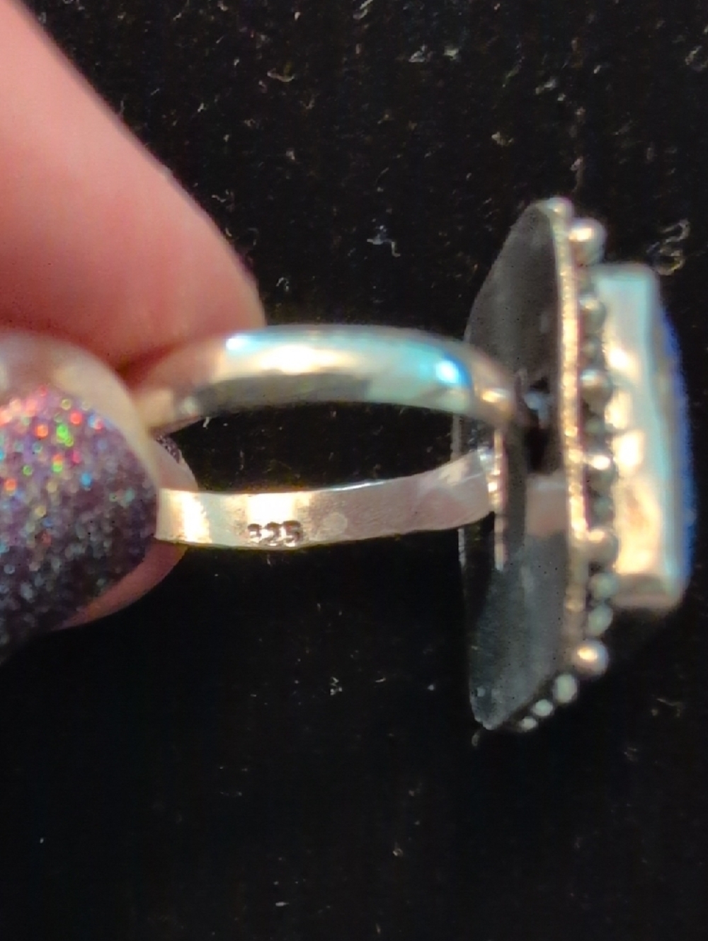Rectangular Blue Lapis Ring - Picture 8 of 9